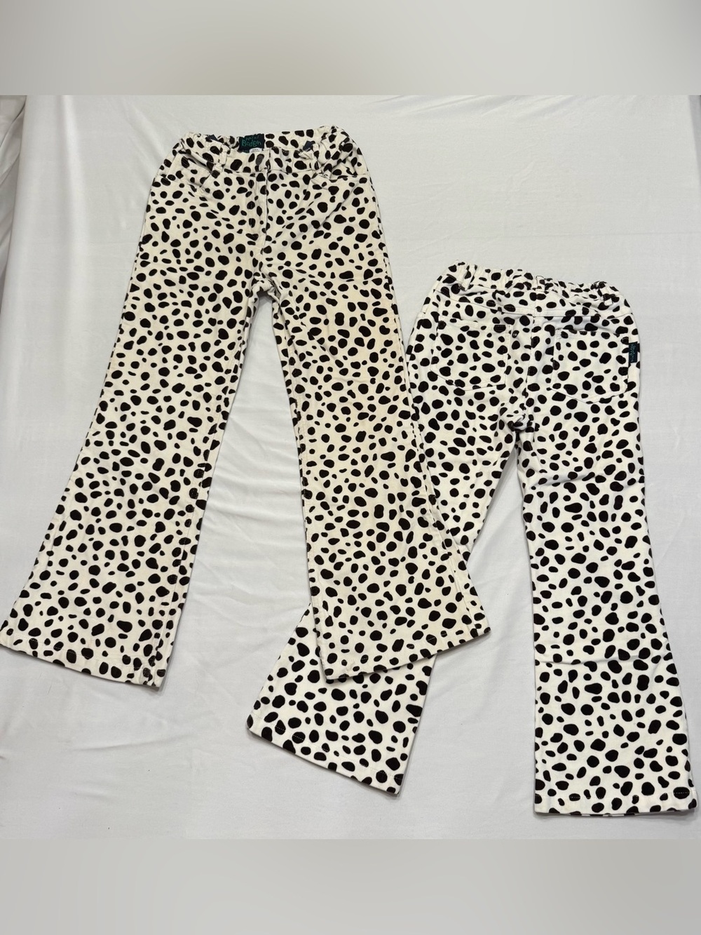 Mini Boden Cream and Black Spotted Pants